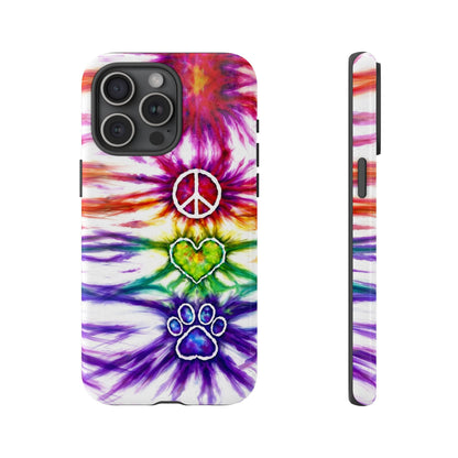 PEACE LOVE PAW PRINT SWIRL PHONE CASE - TLHG1304266