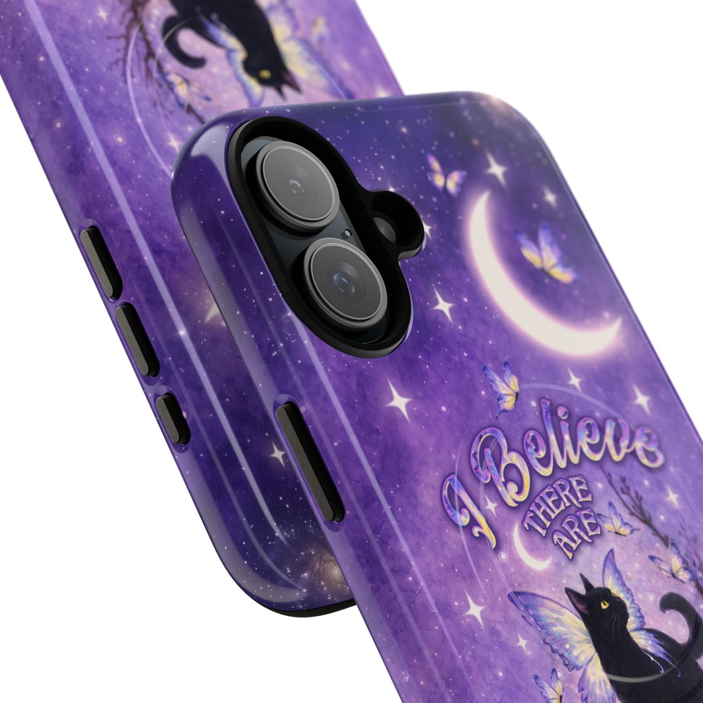 I BELIEVE THERE ARE ANGELS AMONG US BLACK CAT MAGNETIC PHONE CASE  - TLNO2605262