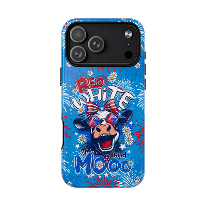 RED WHITE AND MOOO COW MAGNETIC PHONE CASE  - TY1306262