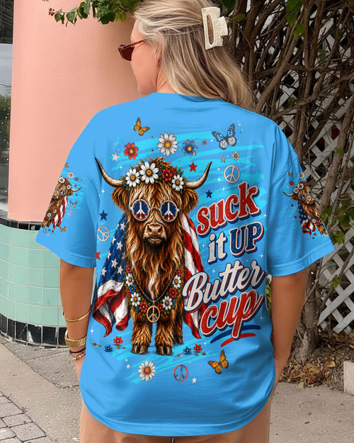 SUCK IT UP BUTTERCUP COW STARS & STRIPES ALL OVER PRINT - TLTW0406264
