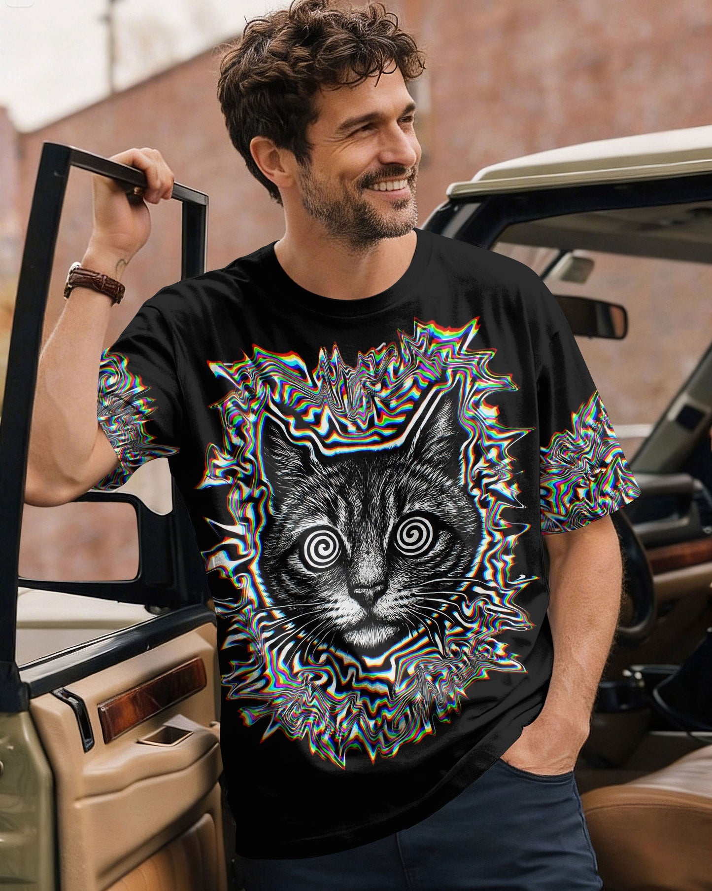 FUNNY CAT GLITCH AURA  ALL OVER PRINT - TLTW2705264