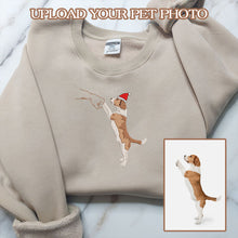 Load image into Gallery viewer, Personalized Embroidered Christmas Pet Dog Cat High-Five Hoodie Sweatshirt T-Shirt

