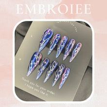 Load image into Gallery viewer, Purple Hand-painted Press On Nails
