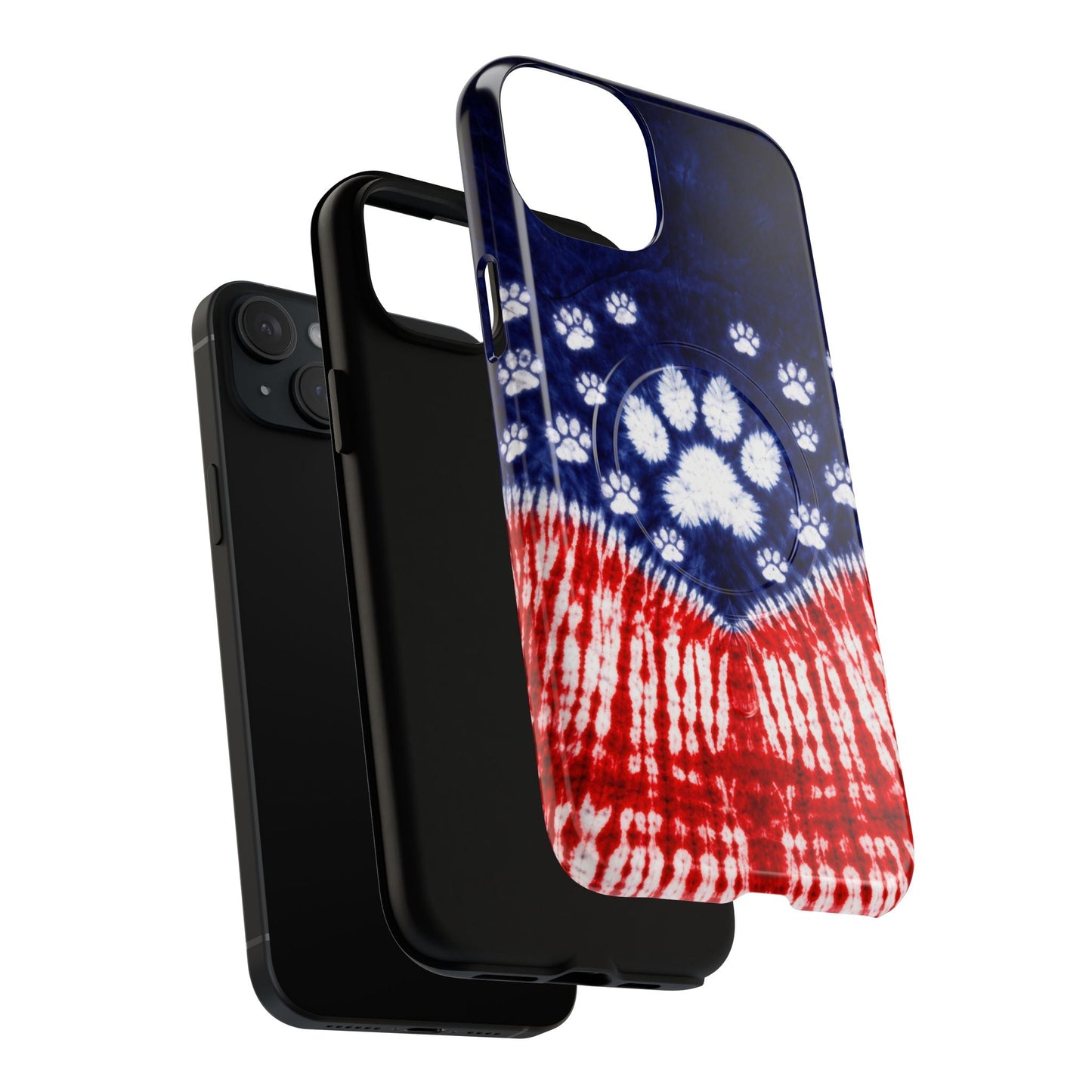 PAW PRINT RED WHITE & BLUE MAGNETIC PHONE CASE - TLTW1604262