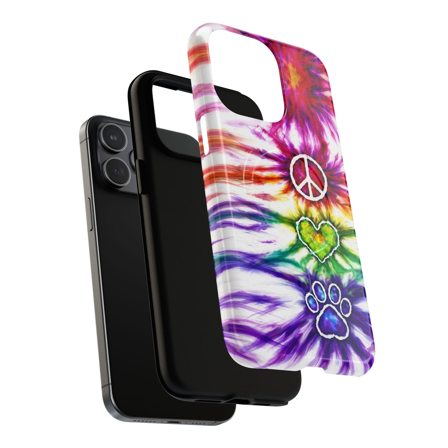PEACE LOVE PAW PRINT MAGNETIC PHONE CASE - TLHG1304266