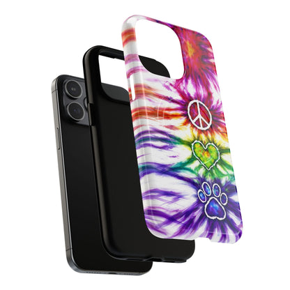 PEACE LOVE PAW PRINT MAGNETIC PHONE CASE - TLHG1304266