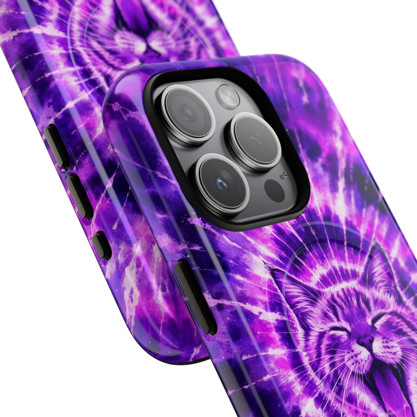 CAT PURPLE SWIRL MAGNETIC PHONE CASE  - TLHN1504263