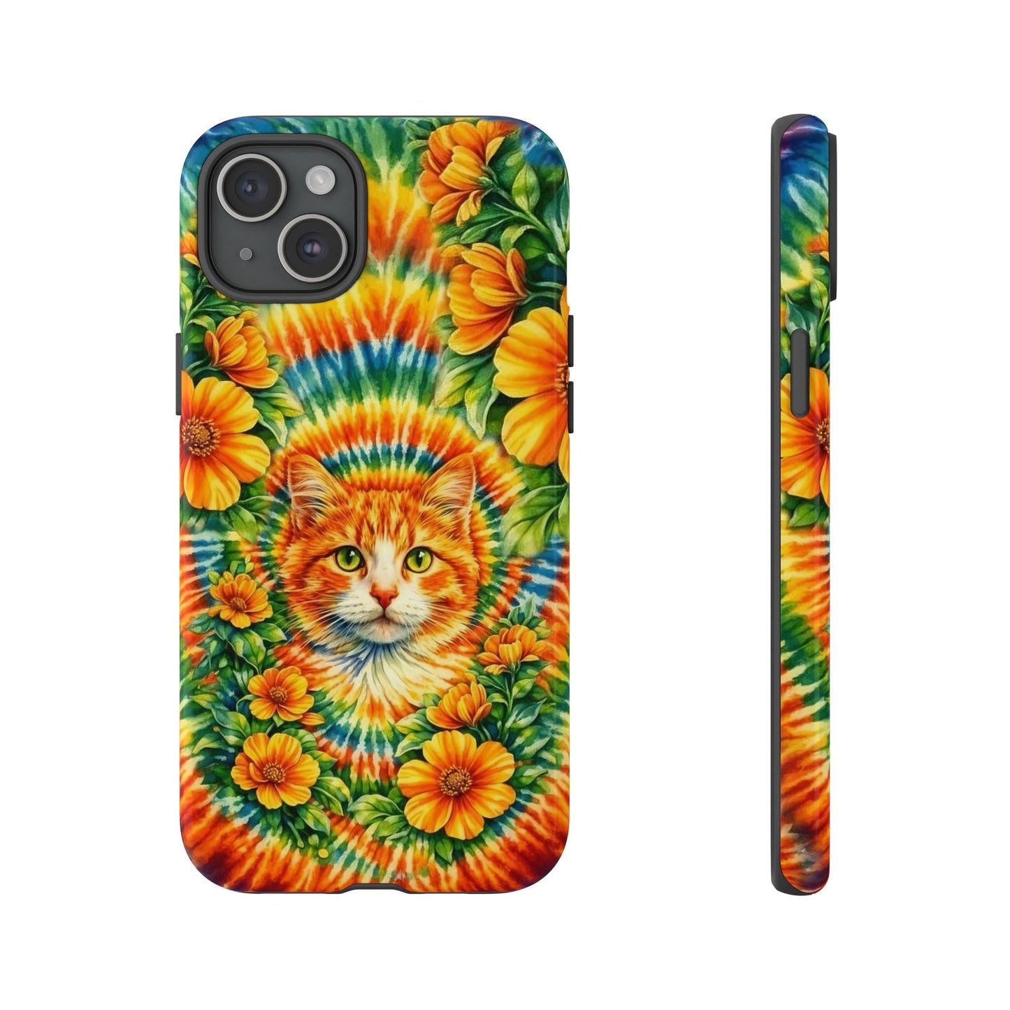 FLORAL CAT SWIRL PHONE CASE - TLHG2204264