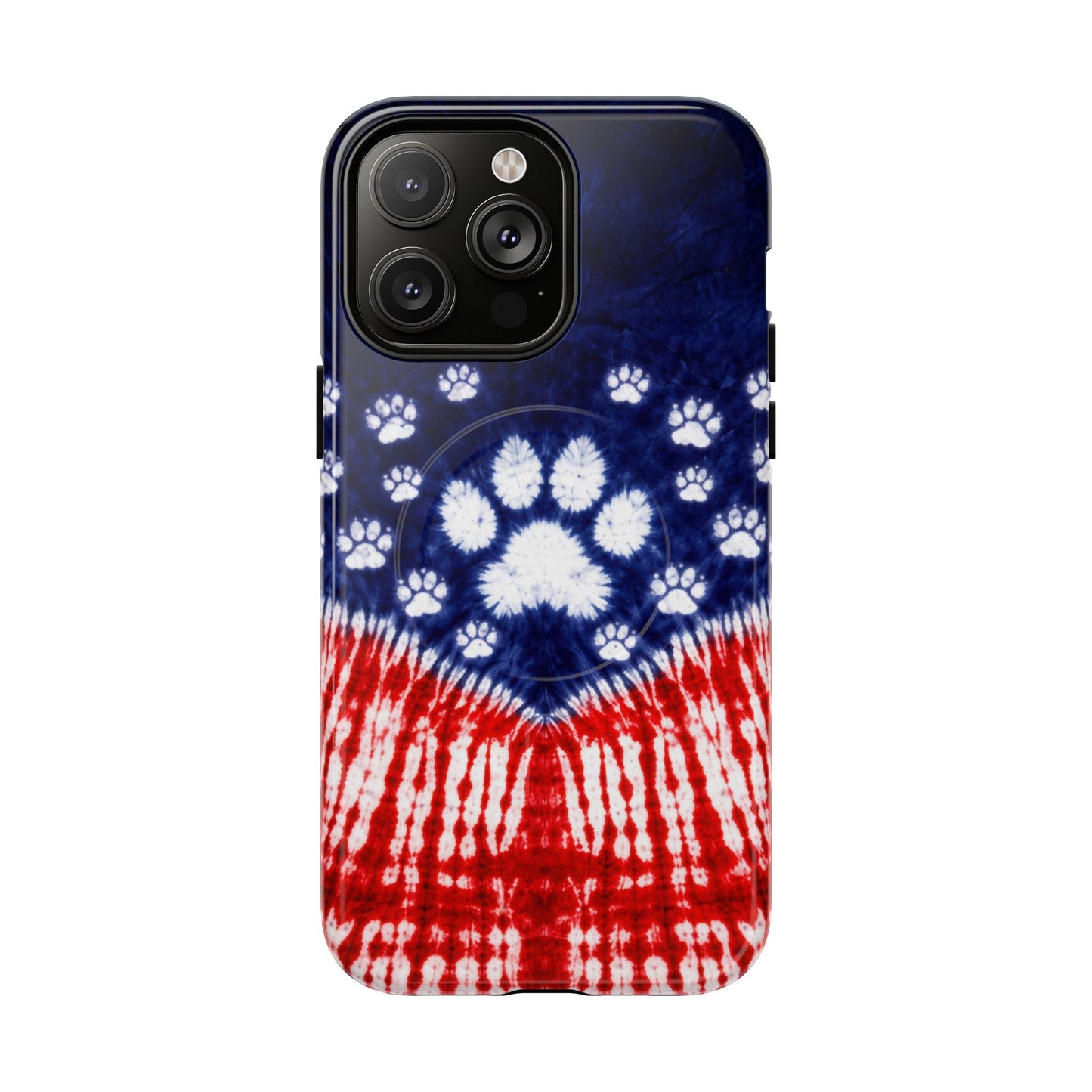 PAW PRINT RED WHITE & BLUE MAGNETIC PHONE CASE - TLTW1604262
