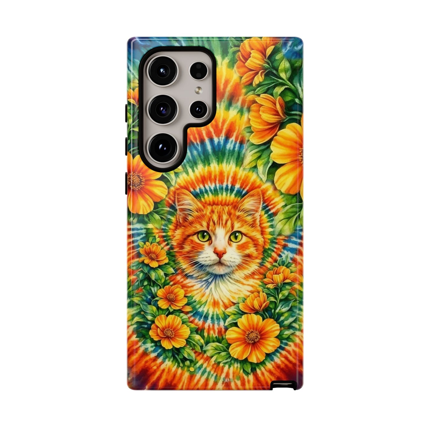 FLORAL CAT SWIRL PHONE CASE - TLHG2204264