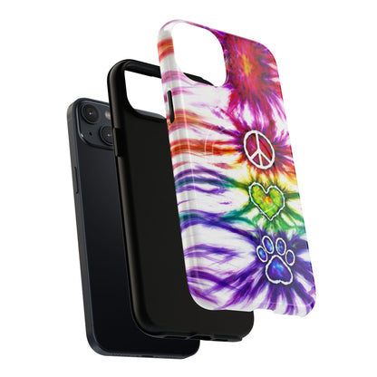 PEACE LOVE PAW PRINT MAGNETIC PHONE CASE - TLHG1304266