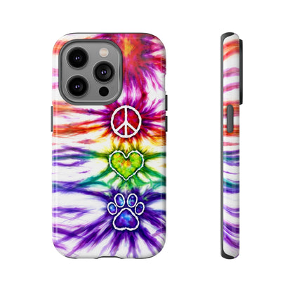 PEACE LOVE PAW PRINT SWIRL PHONE CASE - TLHG1304266