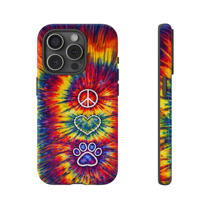 PEACE LOVE PAW PRINT COLORFUL PHONE CASE - TLNT1604262