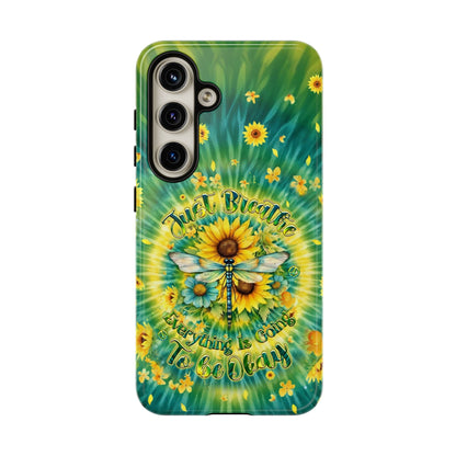 JUST BREATHE DRAGONFLY FLORAL SWIRL PHONE CASE  - TLHG1304263