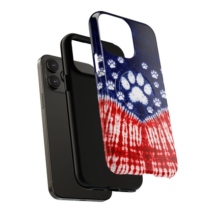 PAW PRINT RED WHITE & BLUE MAGNETIC PHONE CASE - TLTW1604262