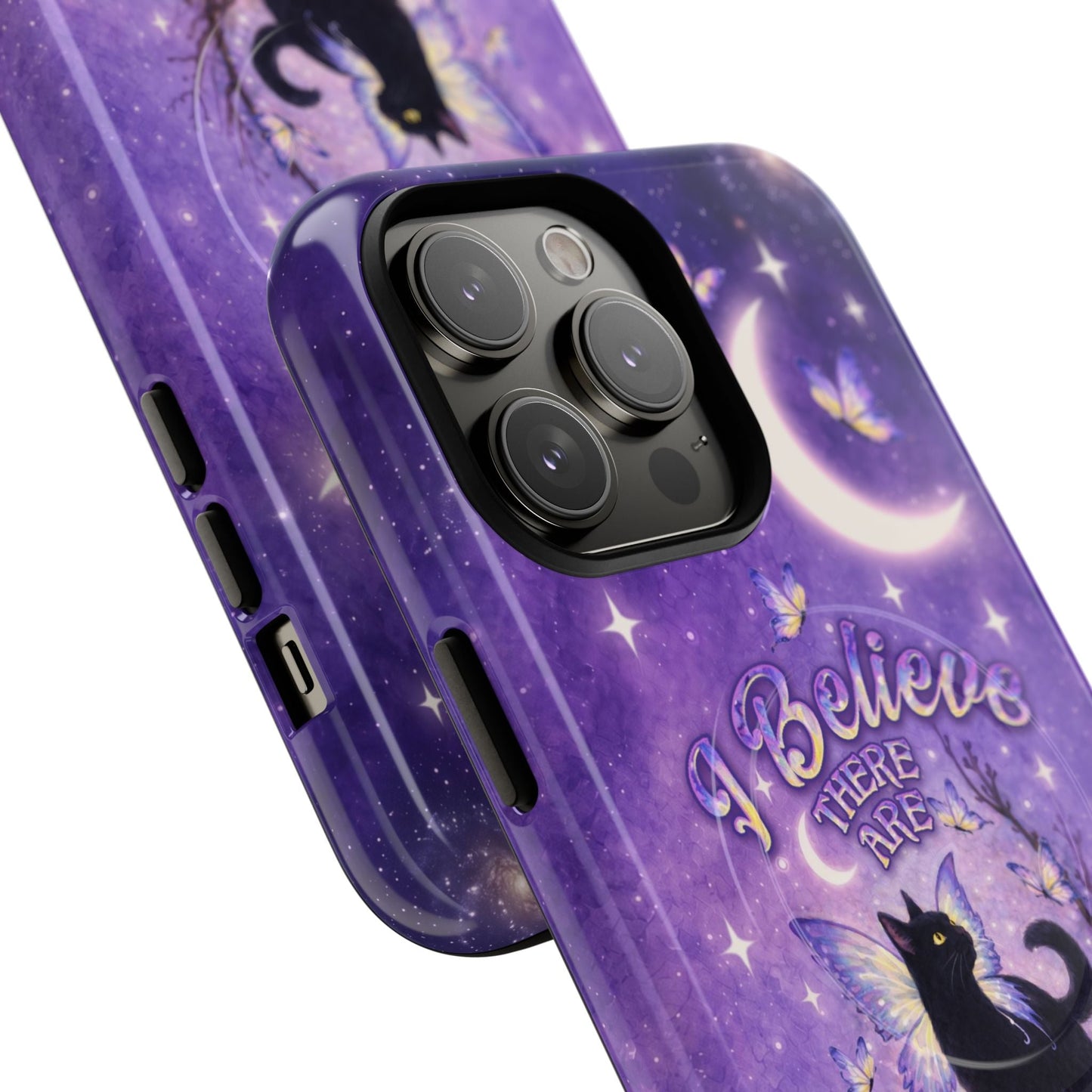 I BELIEVE THERE ARE ANGELS AMONG US BLACK CAT MAGNETIC PHONE CASE  - TLNO2605262