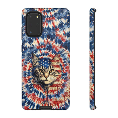 CAT RED WHITE & BLUE VINTAGE PHONE CASE  - TLHG2004262