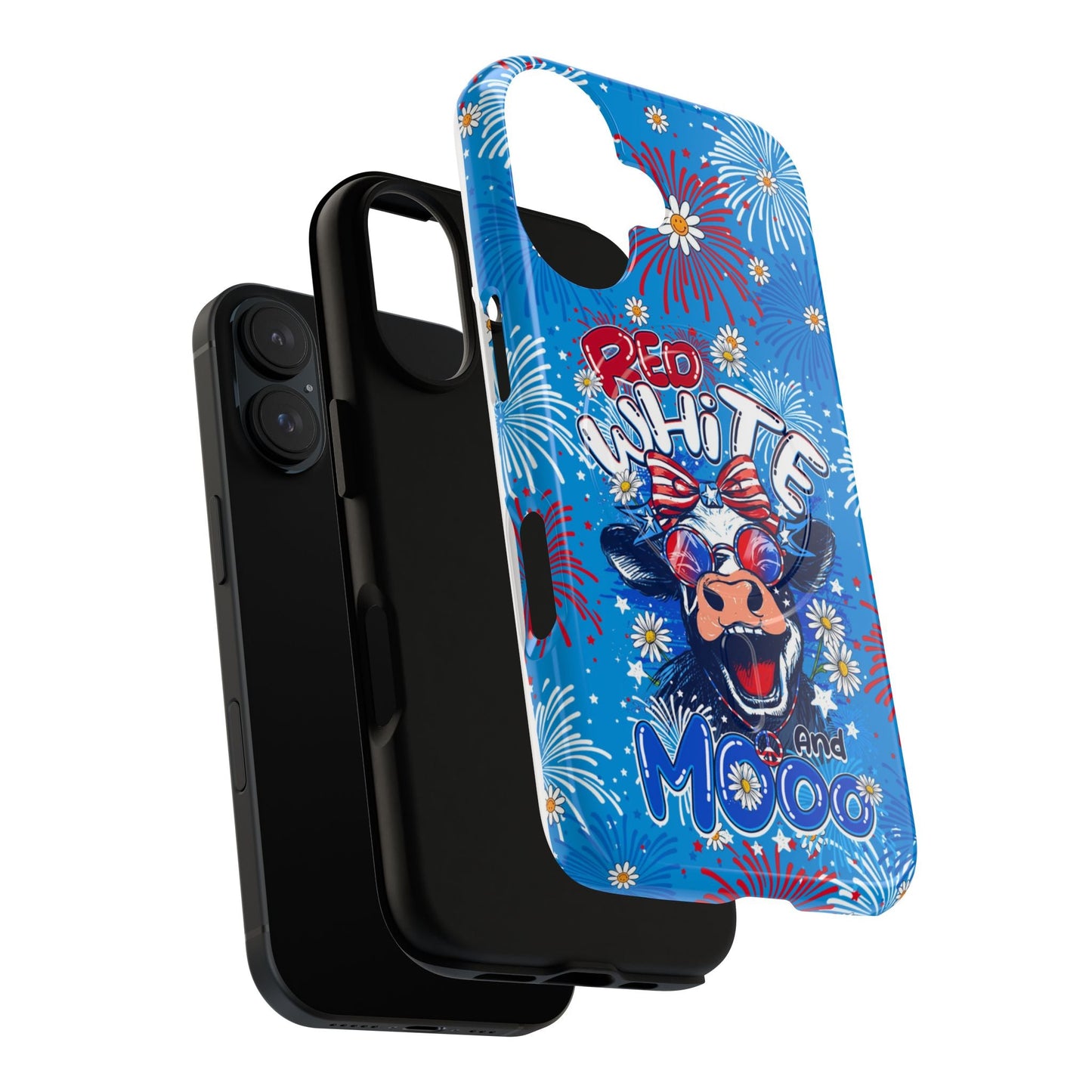 RED WHITE AND MOOO COW MAGNETIC PHONE CASE  - TY1306262