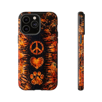 PEACE LOVE PAW PRINT VINTAGE  PHONE CASE  - TLHN2204264