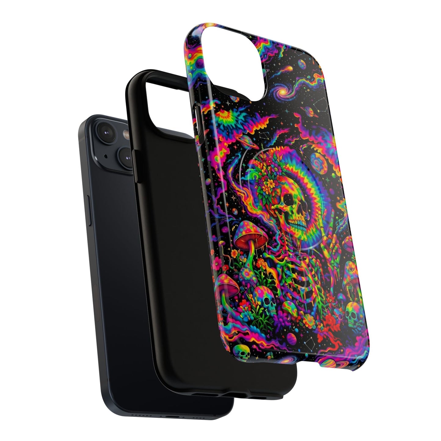 HIPPIE SKULL PSYCHEDELIC MAGNETIC PHONE CASE  - TLNO2904262