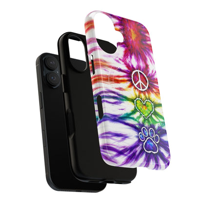 PEACE LOVE PAW PRINT MAGNETIC PHONE CASE - TLHG1304266