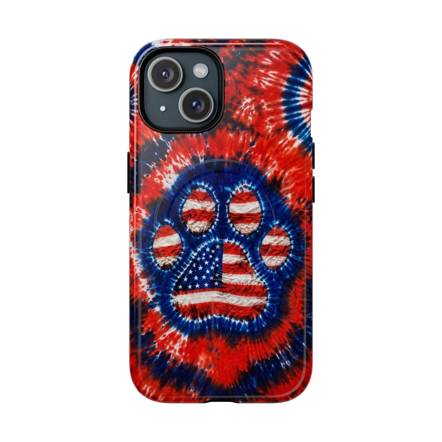 PAW PRINT RED WHITE & BLUE MAGNETIC PHONE CASE  - TLHN0405264