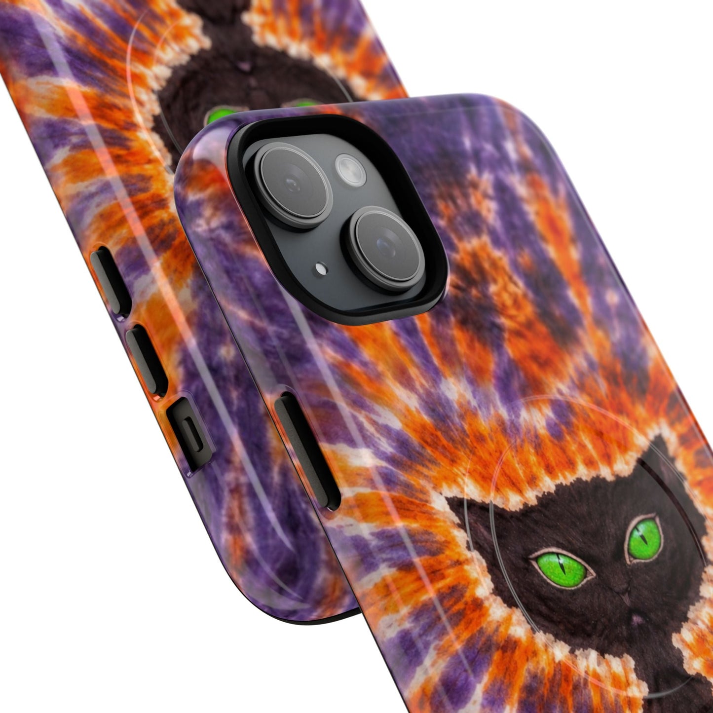 BLACK CAT PURPLE & ORANGE MAGNETIC  PHONE CASE  - TLHN2404264