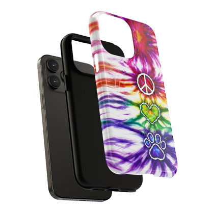 PEACE LOVE PAW PRINT MAGNETIC PHONE CASE - TLHG1304266