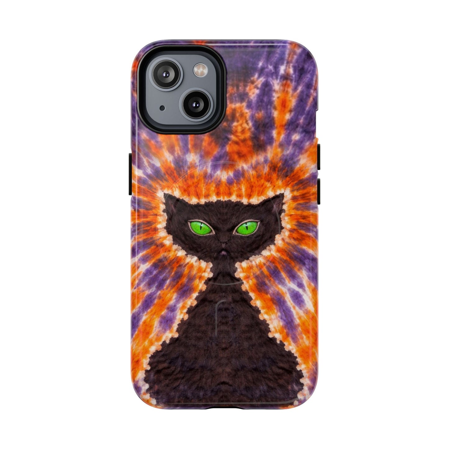 BLACK CAT PURPLE & ORANGE MAGNETIC  PHONE CASE  - TLHN2404264