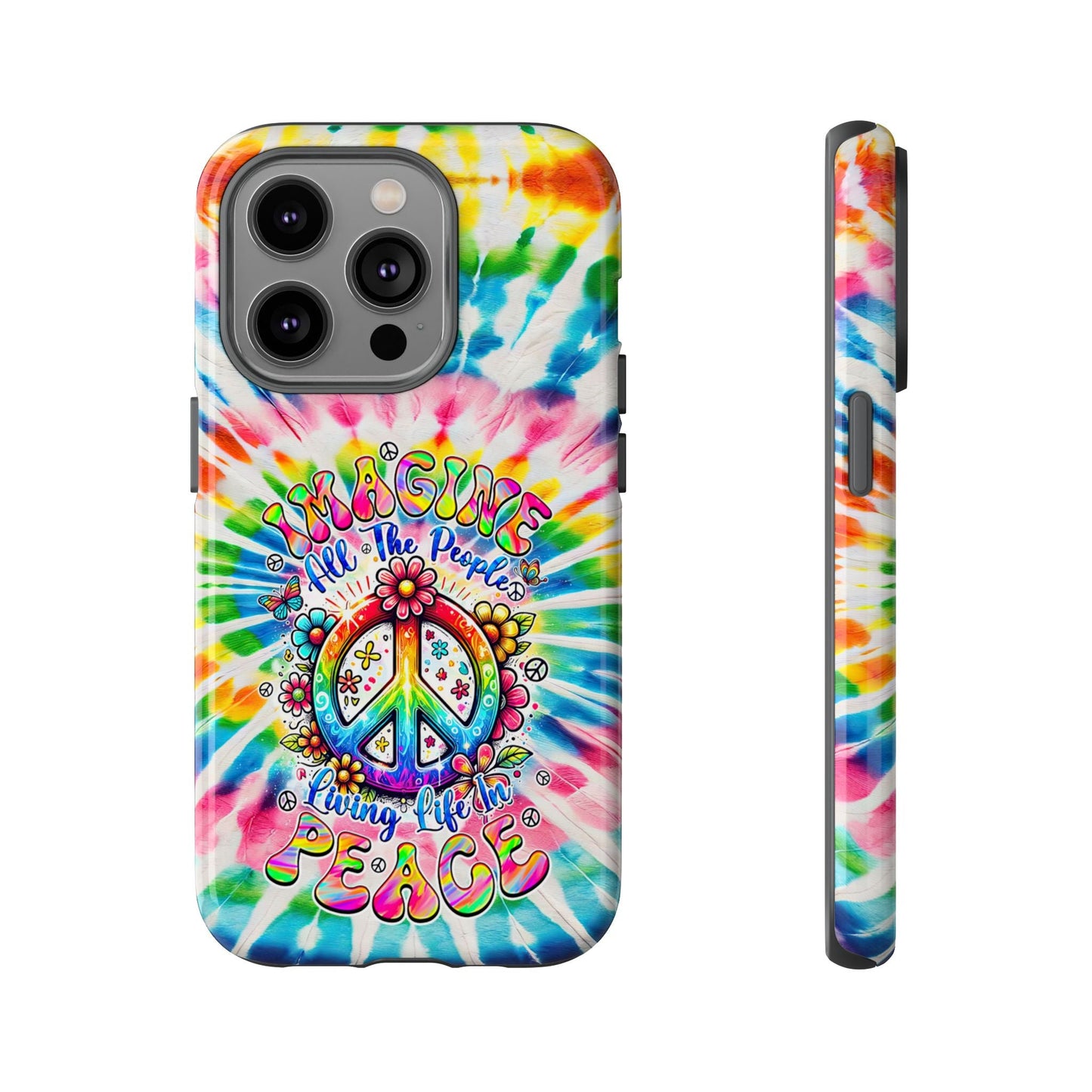 IMAGINE ALL THE PEOPLE LIVING LIFE IN PEACE TIE DYE PHONE CASE - TYQY1504253