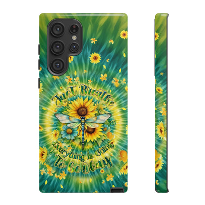 JUST BREATHE DRAGONFLY FLORAL SWIRL PHONE CASE  - TLHG1304263