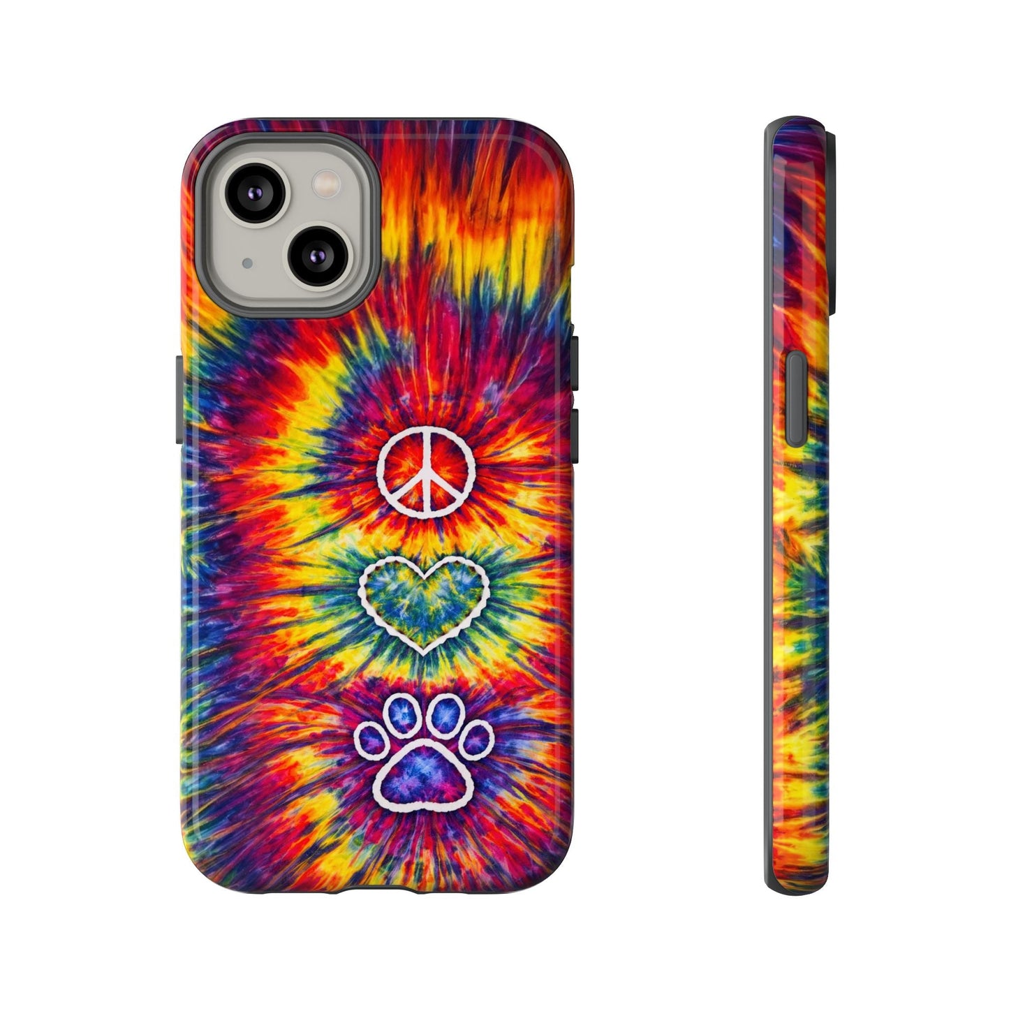 PEACE LOVE PAW PRINT COLORFUL PHONE CASE - TLNT1604262