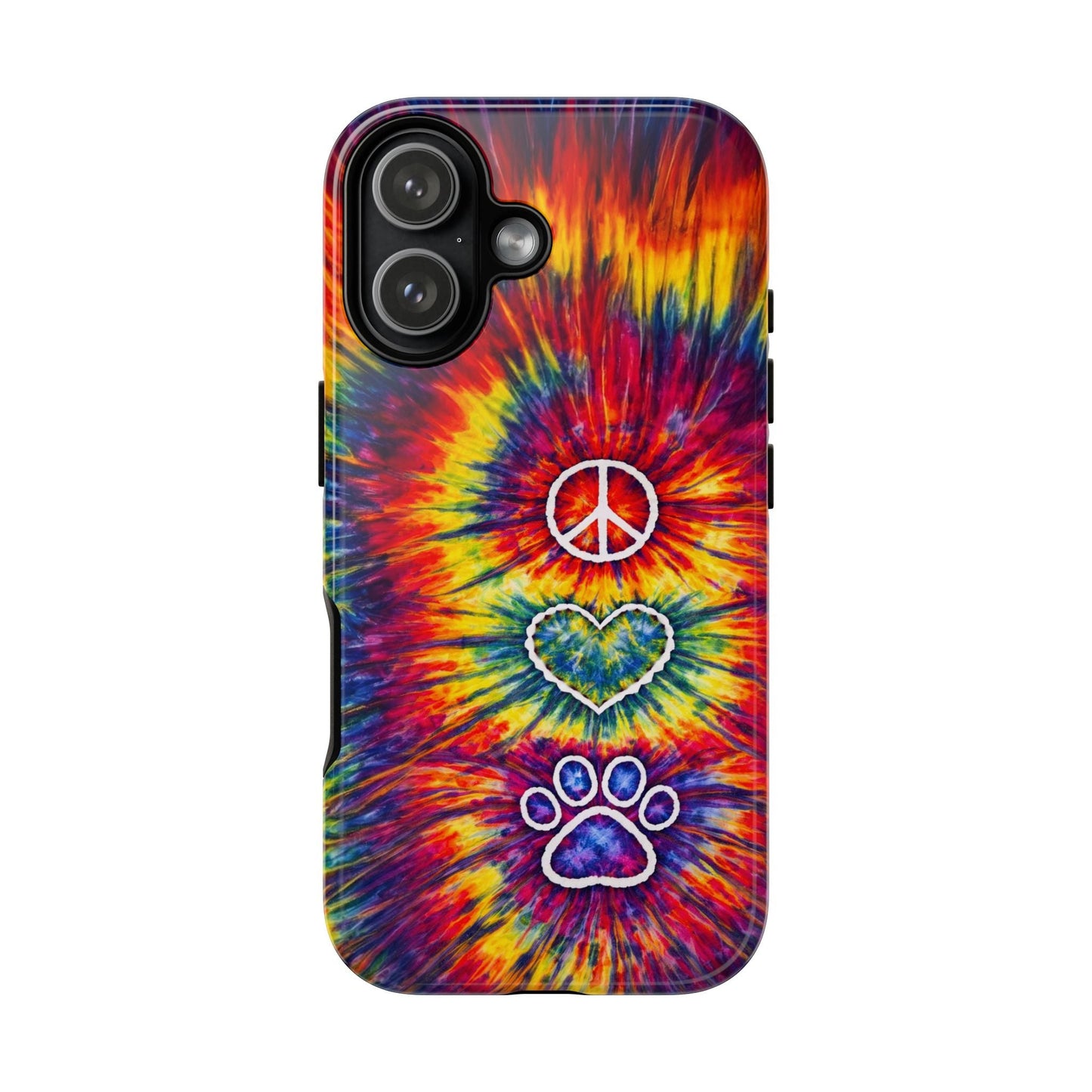 PEACE LOVE PAW PRINT COLORFUL PHONE CASE - TLNT1604262