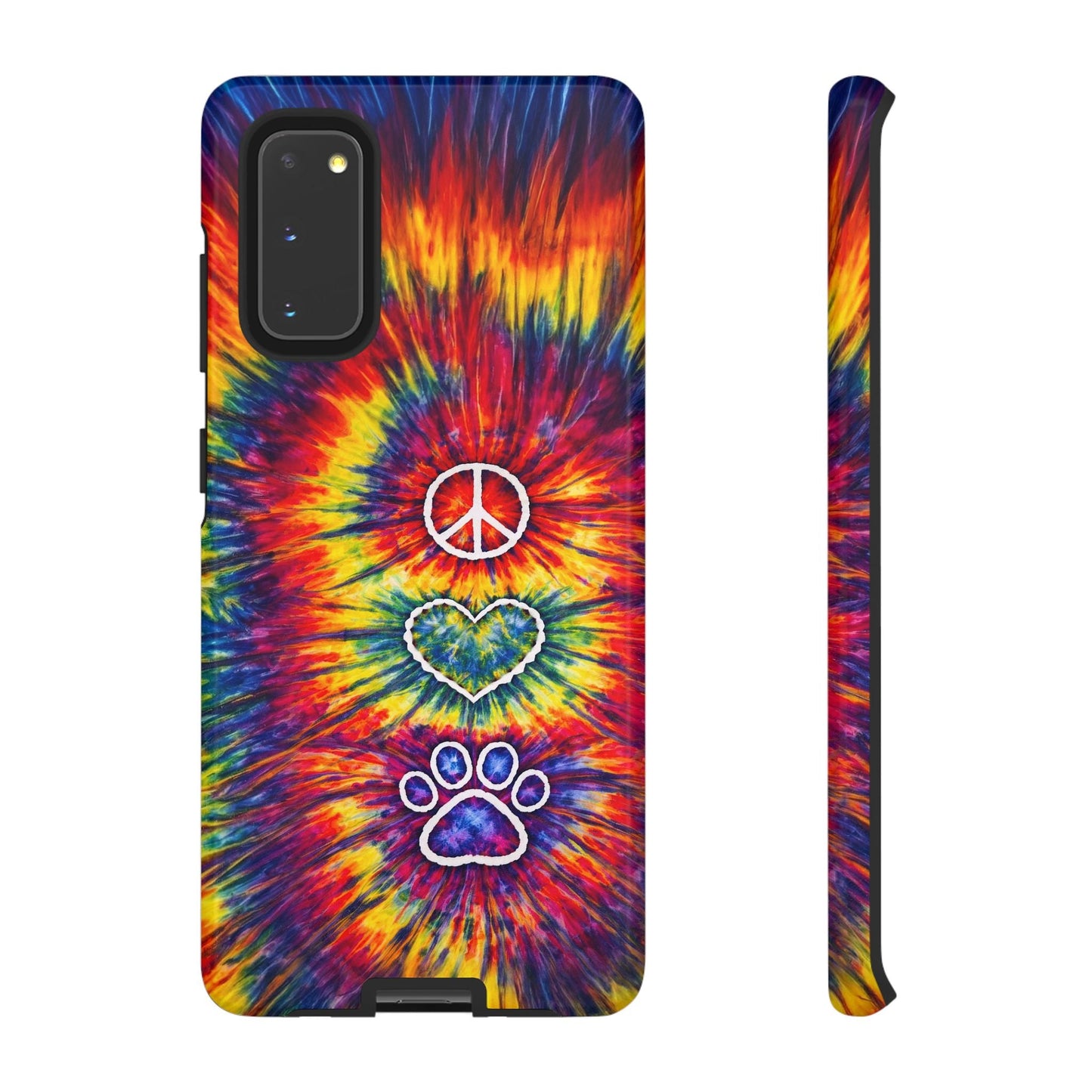 PEACE LOVE PAW PRINT COLORFUL PHONE CASE - TLNT1604262