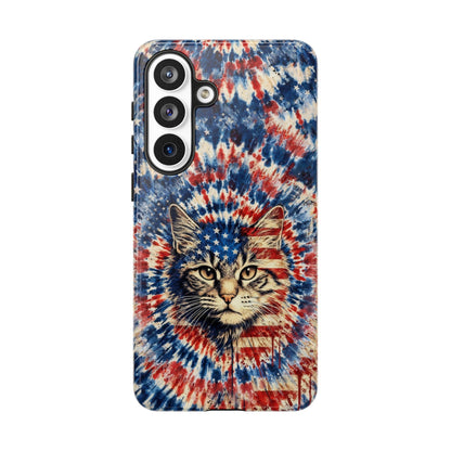CAT RED WHITE & BLUE VINTAGE PHONE CASE  - TLHG2004262