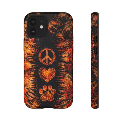 PEACE LOVE PAW PRINT VINTAGE  PHONE CASE  - TLHN2204264