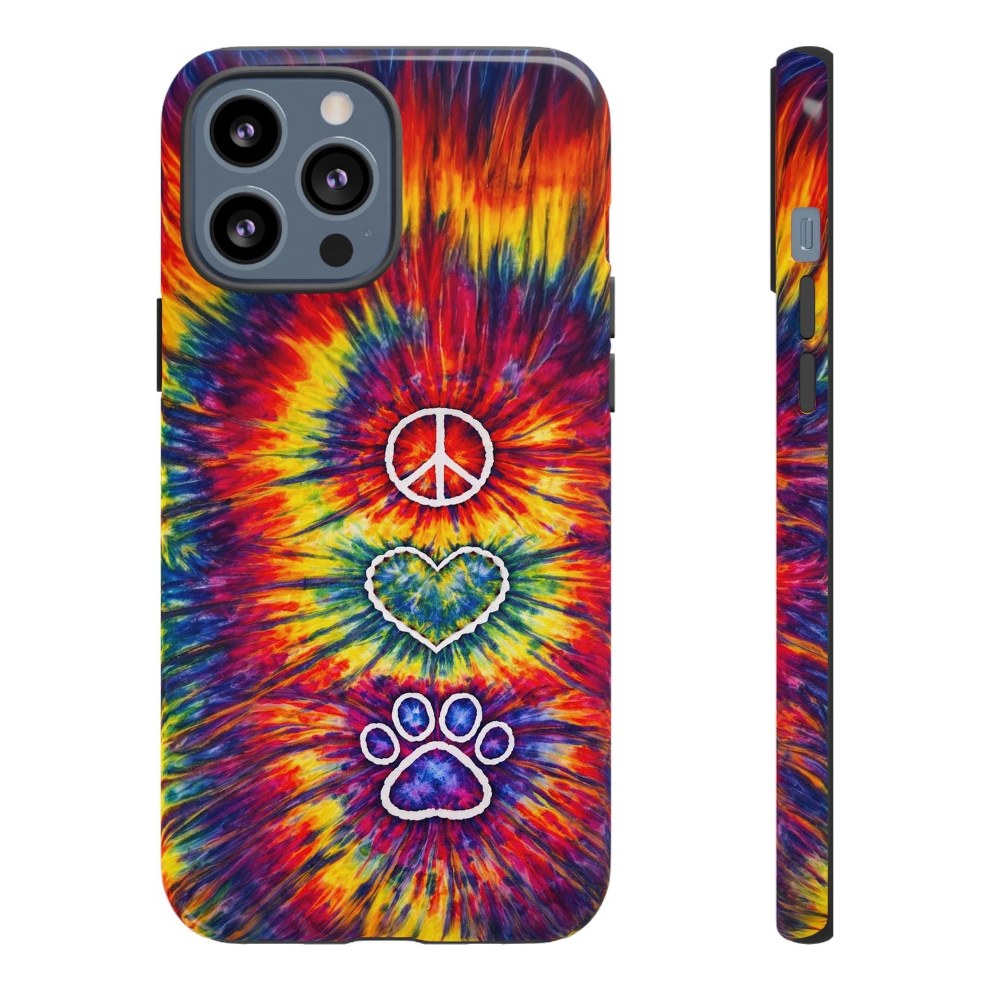 PEACE LOVE PAW PRINT COLORFUL PHONE CASE - TLNT1604262