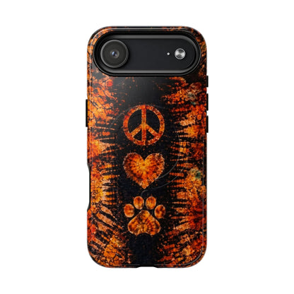 PEACE LOVE PAW PRINT VINTAGE MAGNETIC  PHONE CASE  - TLHN2204264
