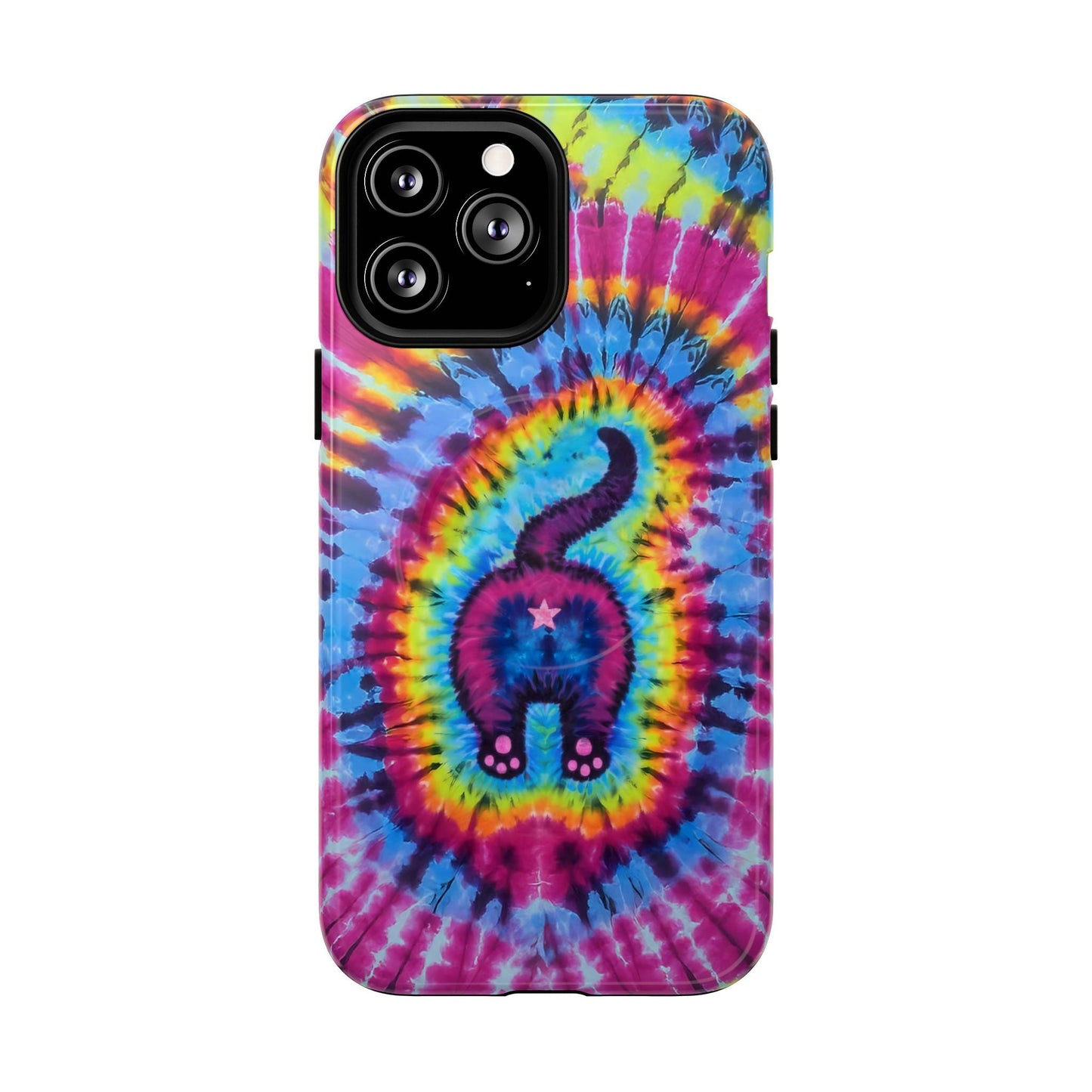 CAT COLORFUL SWIRL PATTERN MAGNETIC PHONE CASE - TLTW1404263