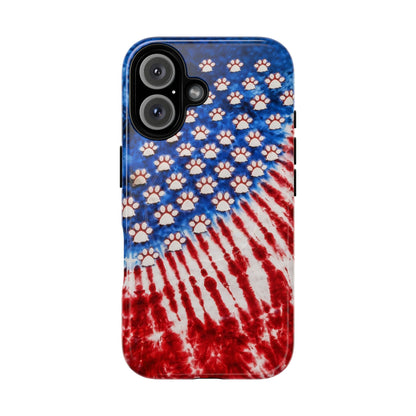 PAW PRINT RED WHITE & BLUE MAGNETIC PHONE CASE - TLHG1704262