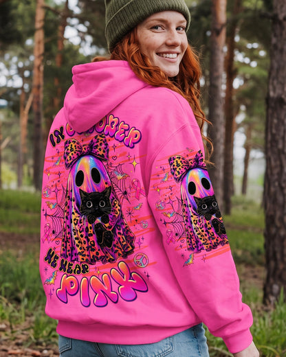 IN OCTOBER WE WEAR PINK BOO BLACK CAT BREAST CANCER AWARENESS ALL OVER PRINT  - TLTW1507265