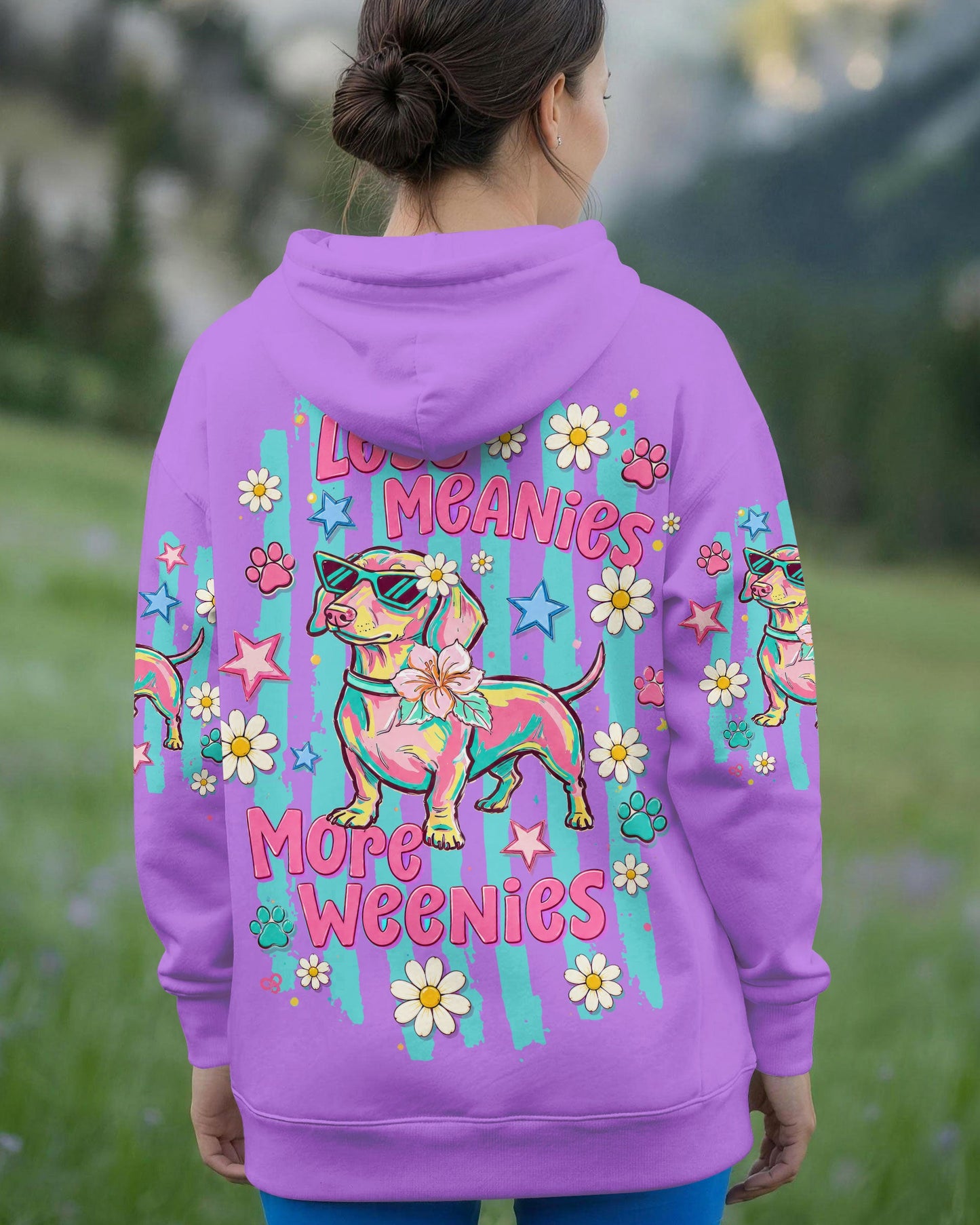 LESS MEANIES MORE WEENIES DACHSHUND DOG  ALL OVER PRINT - TLTW2005261