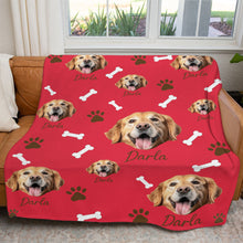 Load image into Gallery viewer, Personalized Pet Dog Cat Photo And Name Custom Soft Blanket
