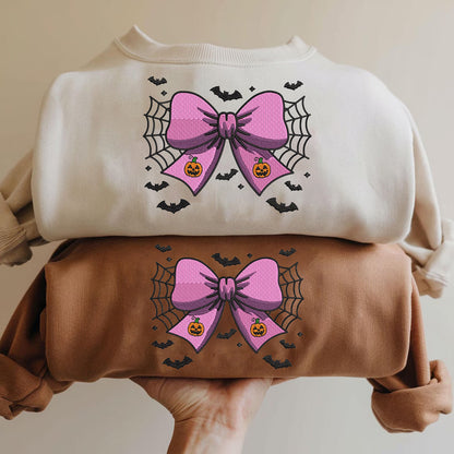 Halloween Personalized Embroidered Spooky Bow Hoodie Sweatshirt T-Shirt