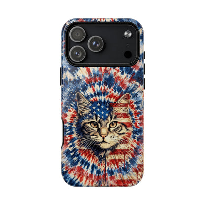 CAT RED WHITE & BLUE VINTAGE MAGNETIC PHONE CASE  - TLHG2004262