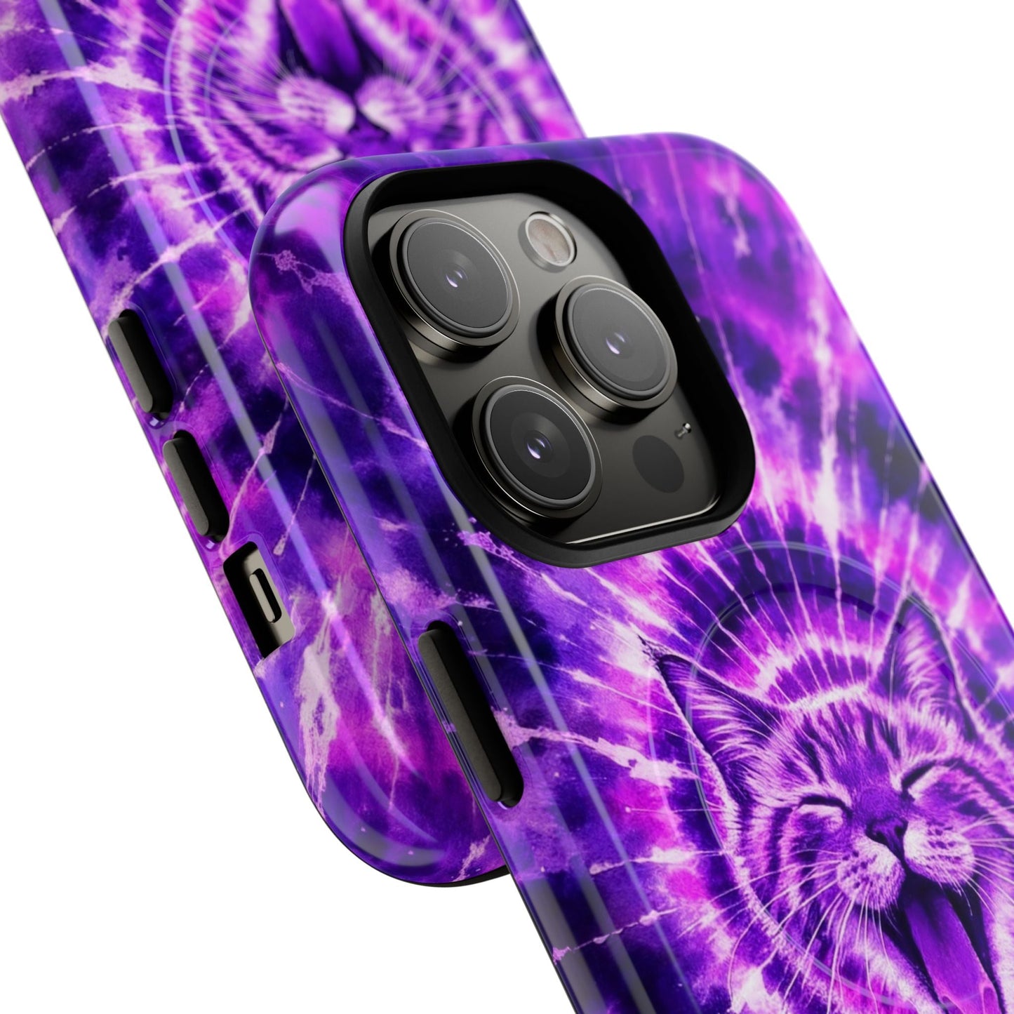 CAT PURPLE SWIRL MAGNETIC PHONE CASE  - TLHN1504263