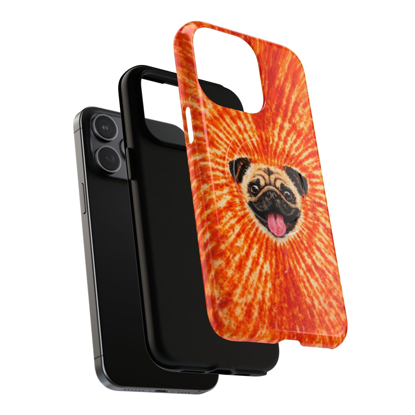 PUG DOG ORANGE MAGNETIC PHONE CASE - TLNT1604261