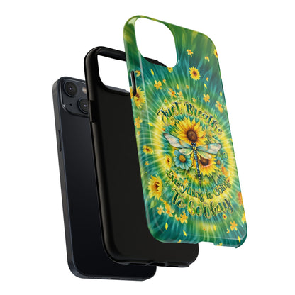 JUST BREATHE DRAGONFLY FLORAL MAGNETIC PHONE CASE  - TLHG1304263