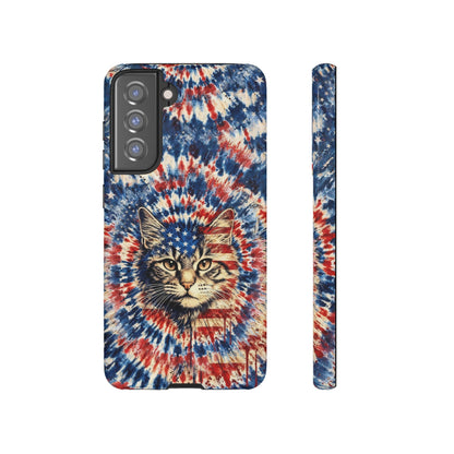CAT RED WHITE & BLUE VINTAGE PHONE CASE  - TLHG2004262