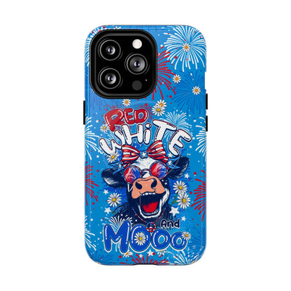 RED WHITE AND MOOO COW MAGNETIC PHONE CASE  - TY1306262
